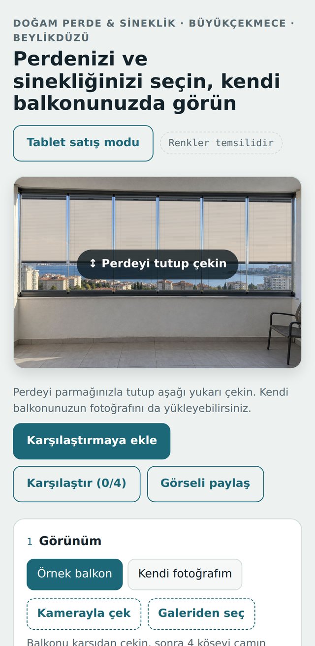 Balkonunda gör uygulamasının telefon ekranı